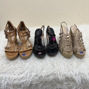 Lot of 3. Stylish Women's Sandals Collection wedge heels